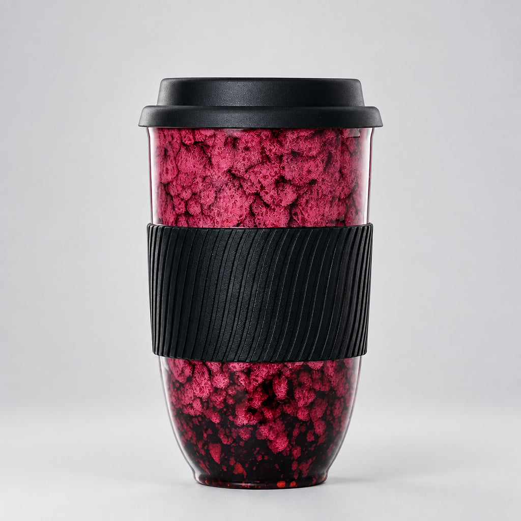 Marble-Pattern Ceramic Travel Mug With Lid And Sleeve - CM016