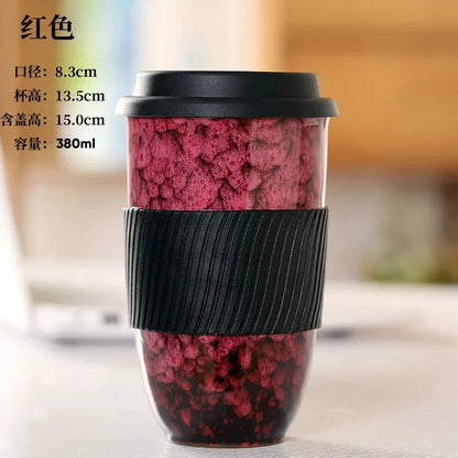 Portable Pottery Travel Mug Cup With Lid