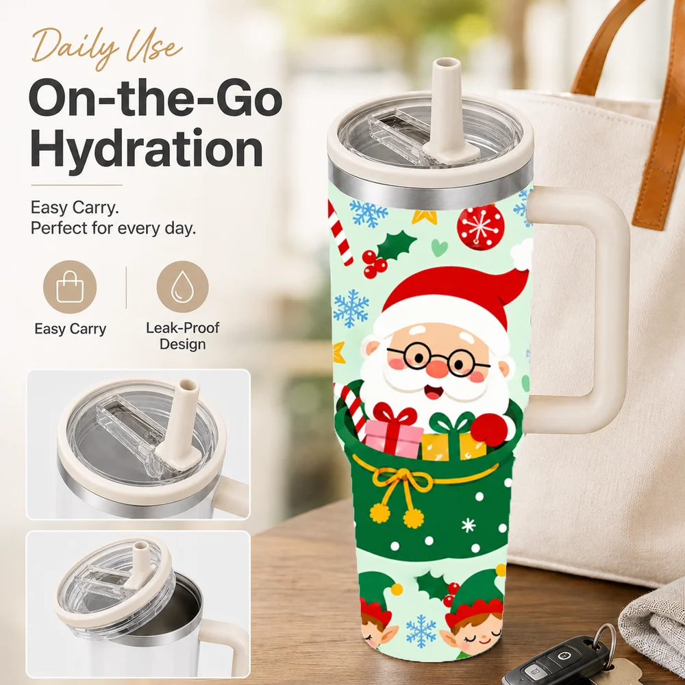 Playful Christmas Pattern Insulated Tumbler - CM055