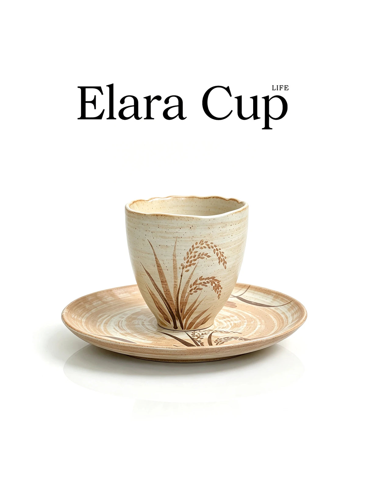 Retro Hand-Painted Ceramic Coffee Cup Set - CM027