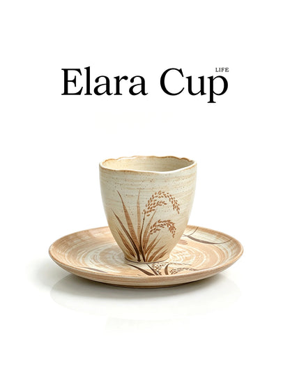 Retro Hand-Painted Ceramic Coffee Cup Set - CM027