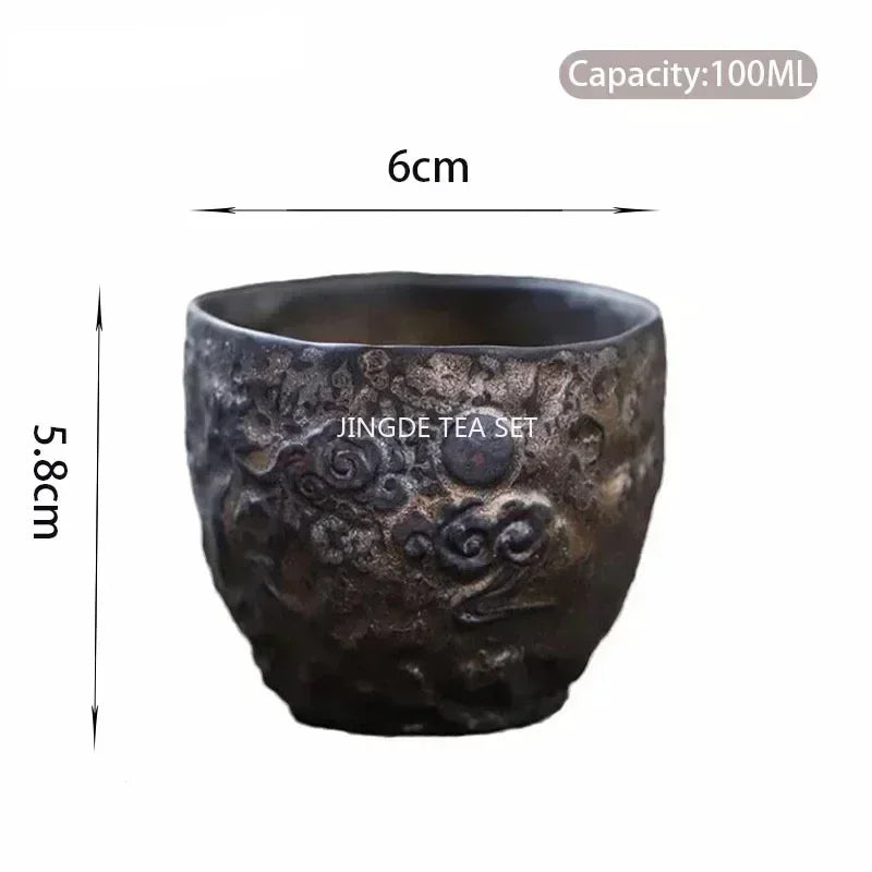Handmade Pottery Gilt Teacup