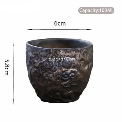 Handmade Pottery Gilt Teacup