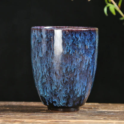 Handleless Flambe Porcelain Coffee Mug
