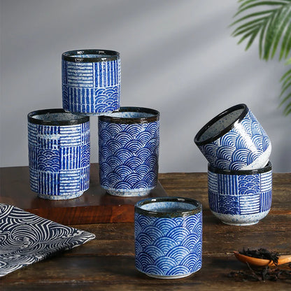 Japanese Sea Ripple Ceramic Coffee Cup - CM022