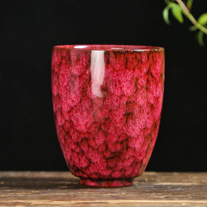 Handleless Flambe Porcelain Coffee Mug