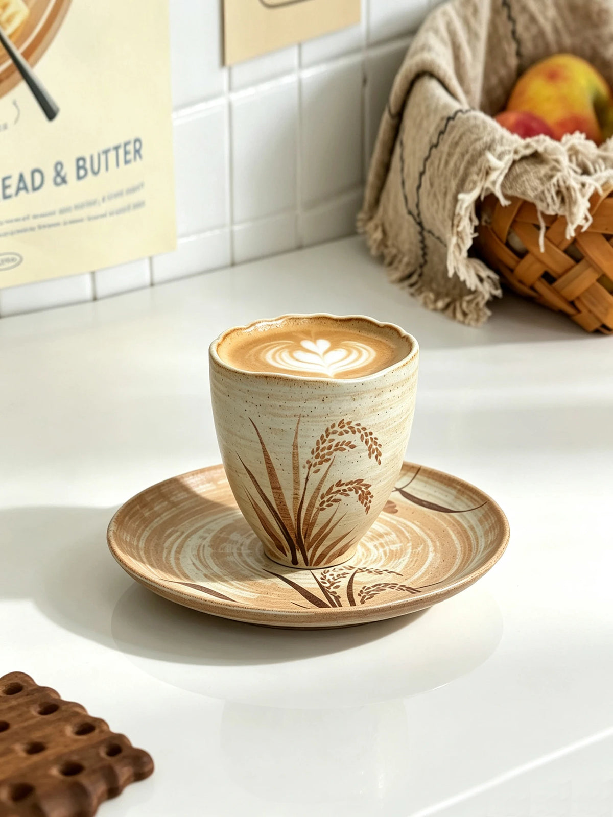 Retro Hand-Painted Ceramic Coffee Cup Set - CM027