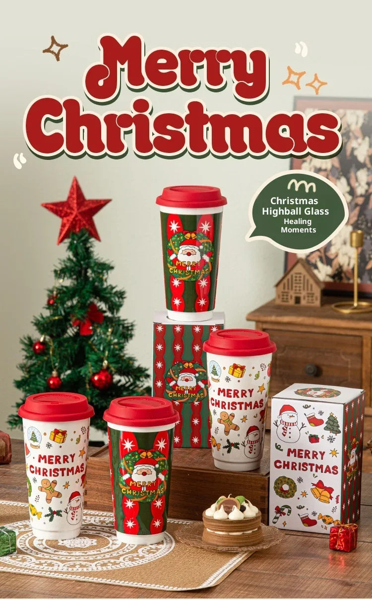 Christmas Ceramic Travel Mug with Silicone Lid – CM052