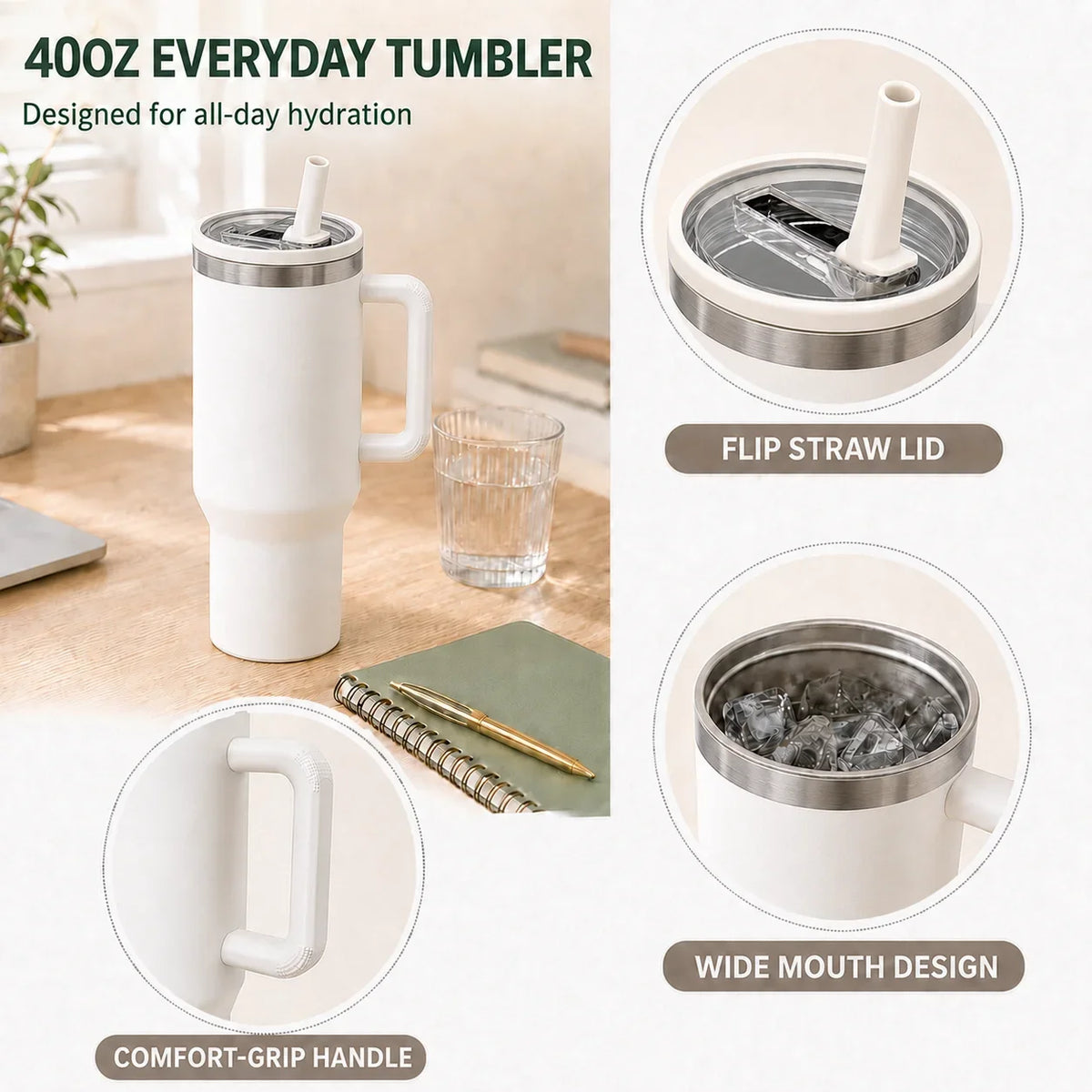 Holly & Poinsettia Christmas Insulated Tumbler - CM056