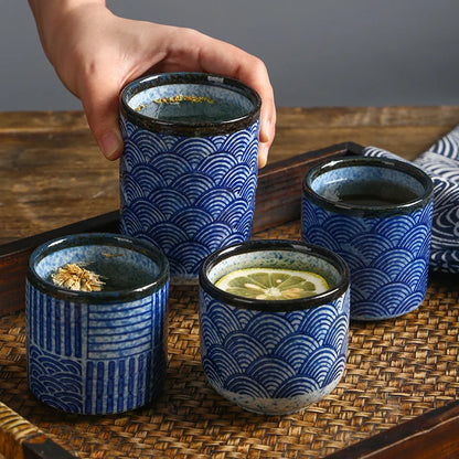 Japanese Sea Ripple Ceramic Coffee Cup - CM022
