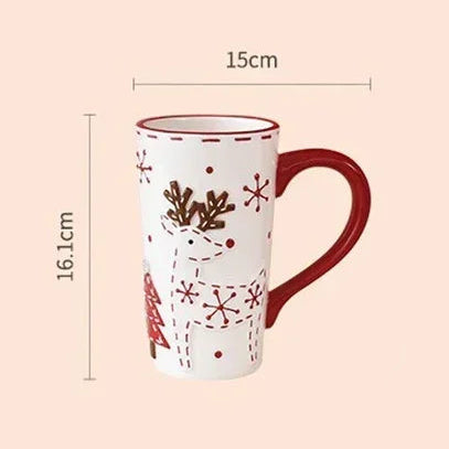 Christmas Reindeer Tall Ceramic Mug - CM051