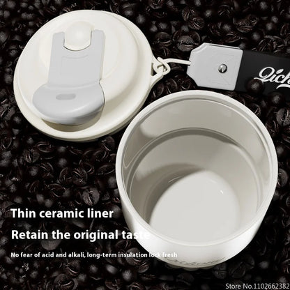 Ceramic Liner Thermos Travel Coffee Mug