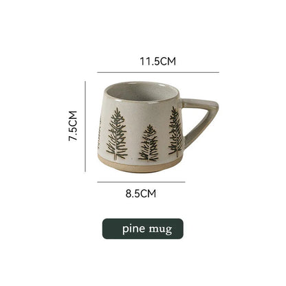 Retro Pottery Reindeer Coffee Mug