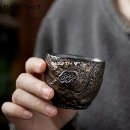 Handmade Pottery Gilt Teacup