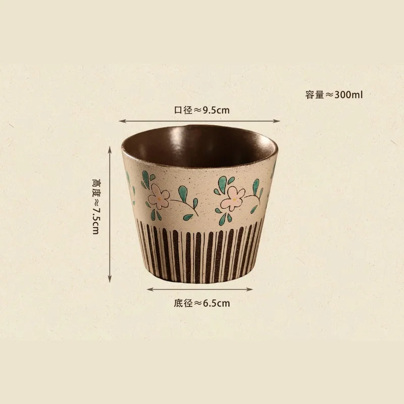 Vintage Jingdezhen Underglaze Ceramic Mug - CM031