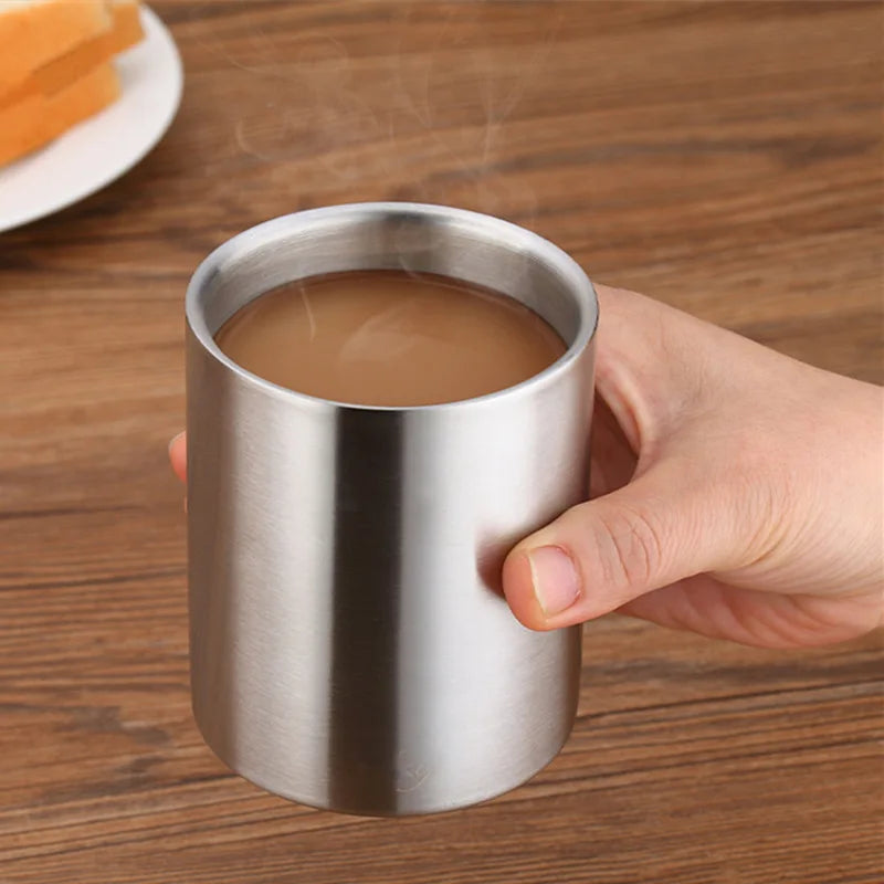 Double Wall Stainless Steel No Handle Coffee Mug