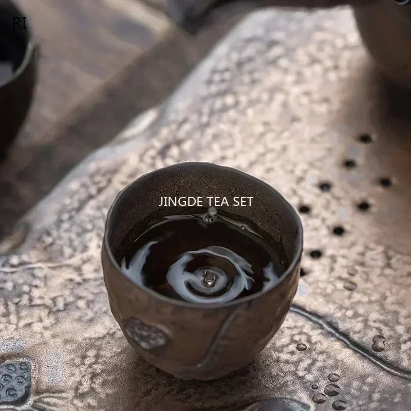 Handmade Pottery Gilt Teacup