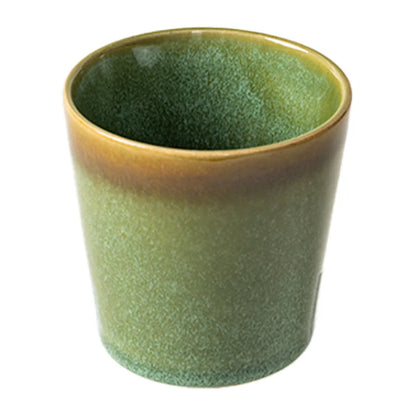 Vintage Japanese Kiln Green Handleless Cup - CM021