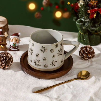 Retro Pottery Reindeer Coffee Mug