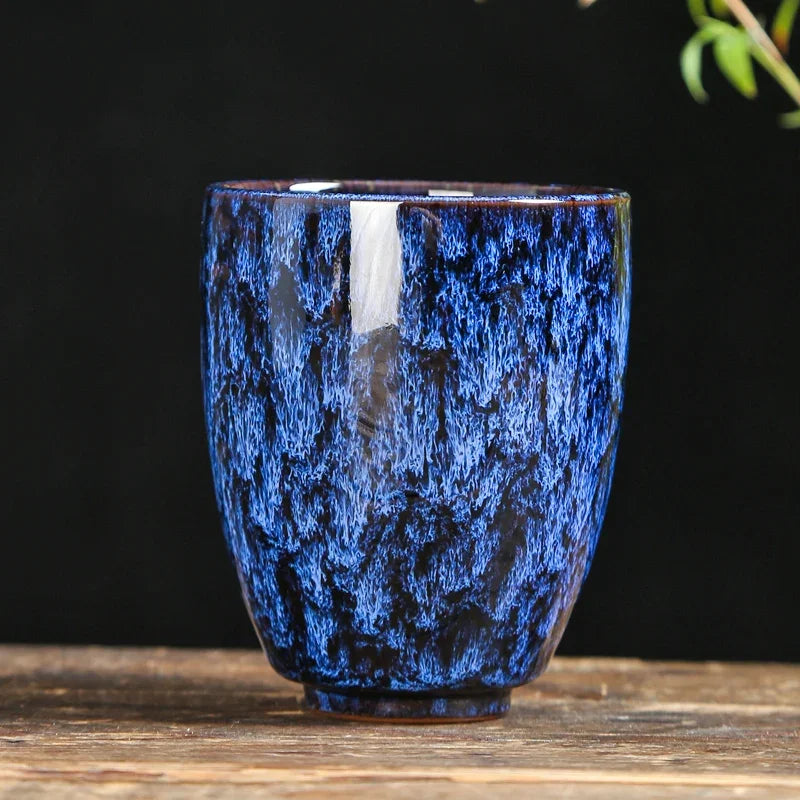 Handleless Flambe Porcelain Coffee Mug