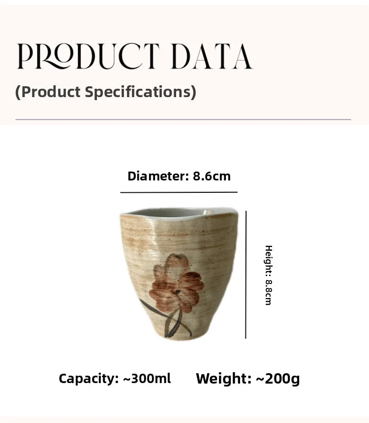 Retro Hand-Painted Ceramic Coffee Cup Set - CM027