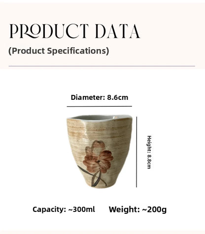 Retro Hand-Painted Ceramic Coffee Cup Set - CM027
