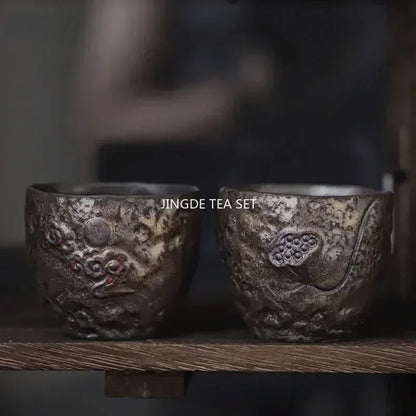Handmade Pottery Gilt Teacup