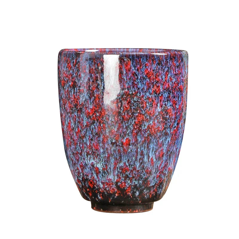 Handleless Flambe Porcelain Coffee Mug