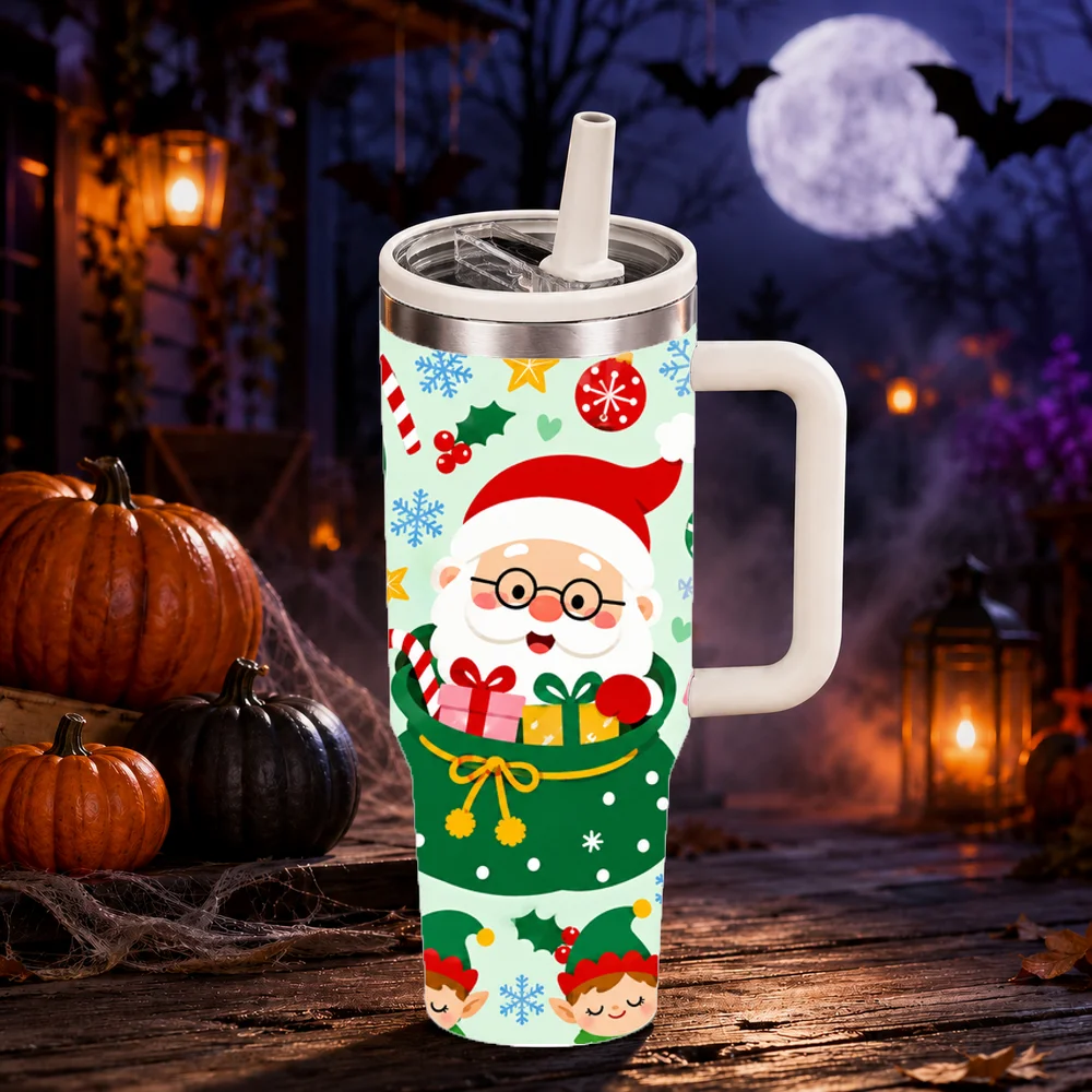 Playful Christmas Pattern Insulated Tumbler - CM055