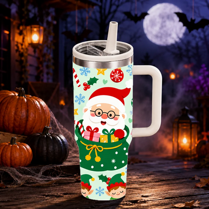 Playful Christmas Pattern Insulated Tumbler - CM055