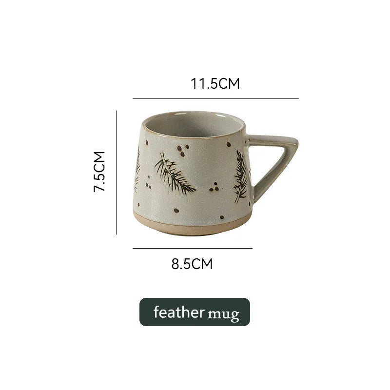 Retro Pottery Reindeer Coffee Mug