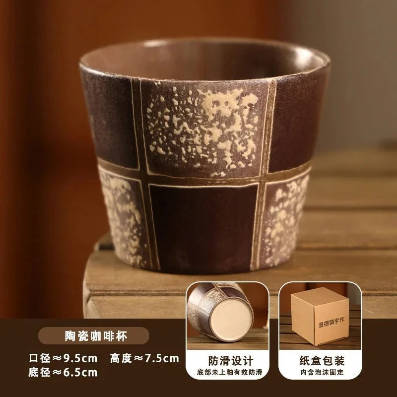 Vintage Jingdezhen Underglaze Ceramic Mug - CM034