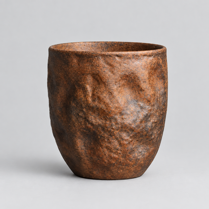 Zen Stone-Texture Embossed Pottery Tea Cup - CM031