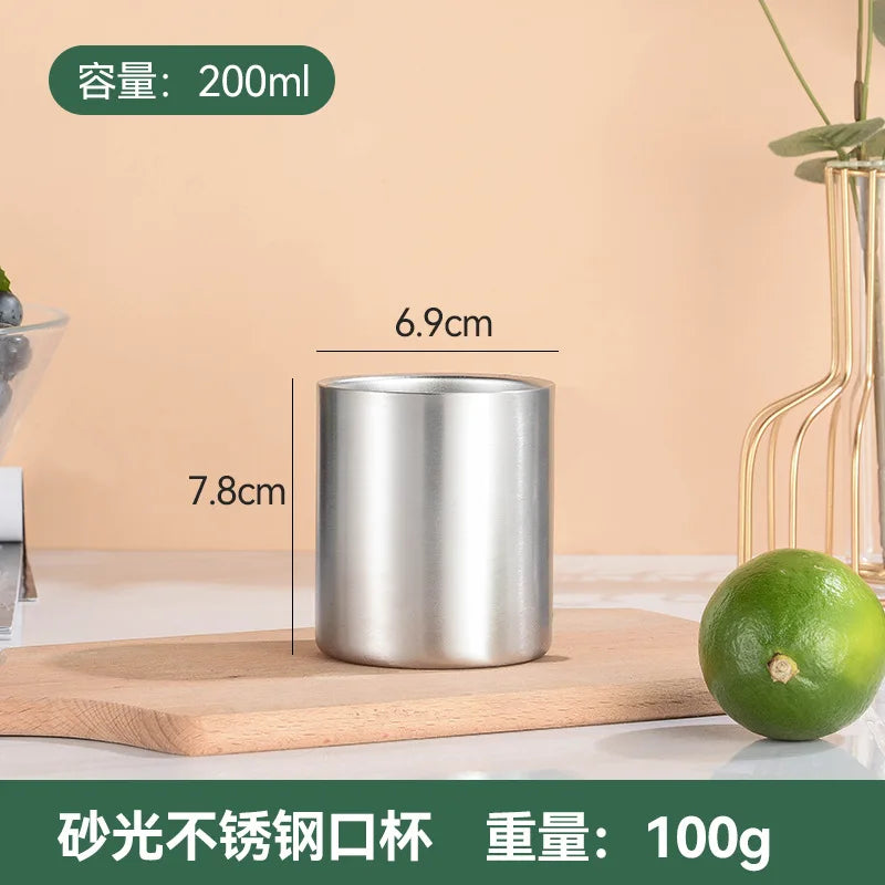 Double Wall Stainless Steel No Handle Coffee Mug