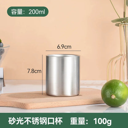 Double Wall Stainless Steel No Handle Coffee Mug