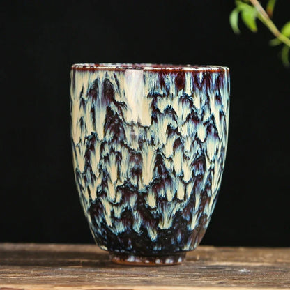 Handleless Flambe Porcelain Coffee Mug