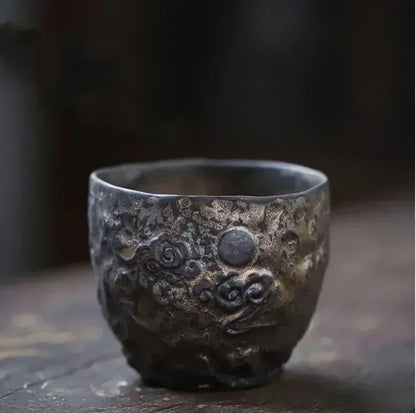 Handmade Pottery Gilt Teacup