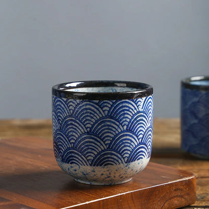 Japanese Sea Ripple Ceramic Coffee Cup - CM022