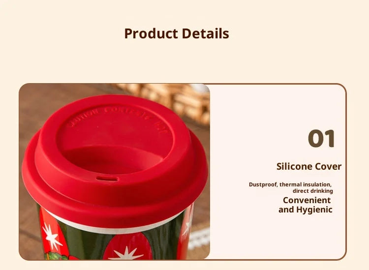 Christmas Ceramic Travel Mug with Silicone Lid – CM052