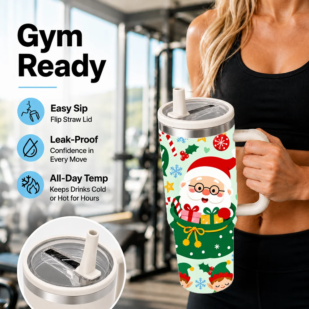 Playful Christmas Pattern Insulated Tumbler - CM055
