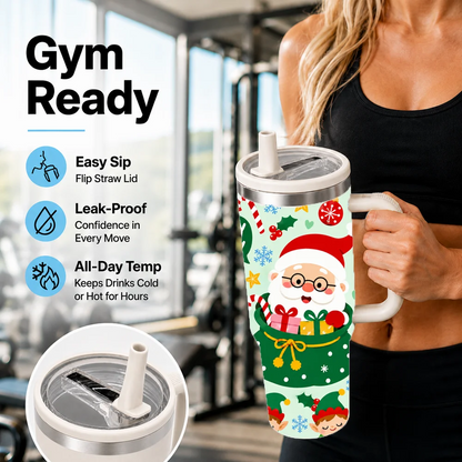 Playful Christmas Pattern Insulated Tumbler - CM055