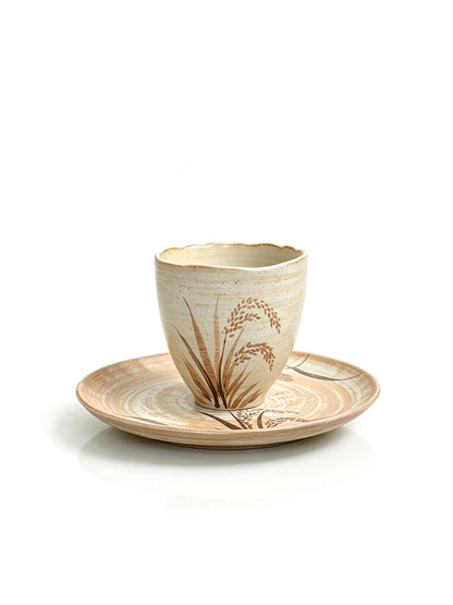 Retro Hand-Painted Ceramic Coffee Cup Set - CM027