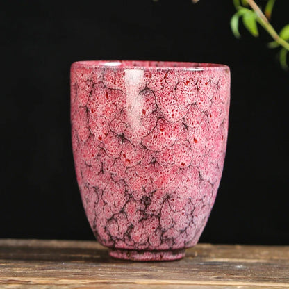 Handleless Flambe Porcelain Coffee Mug