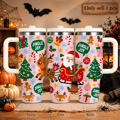 Playful Christmas Pattern Insulated Tumbler - CM055