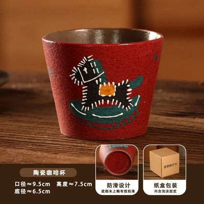 Vintage Jingdezhen Underglaze Ceramic Mug - CM029