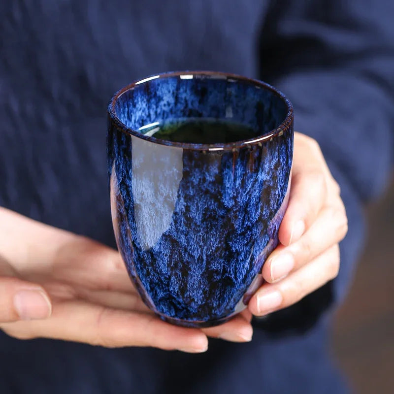 Handleless Flambe Porcelain Coffee Mug