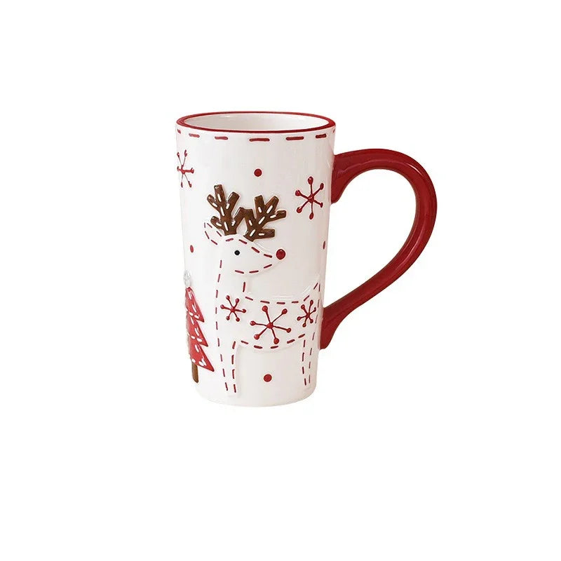 Christmas Reindeer Tall Ceramic Mug - CM051
