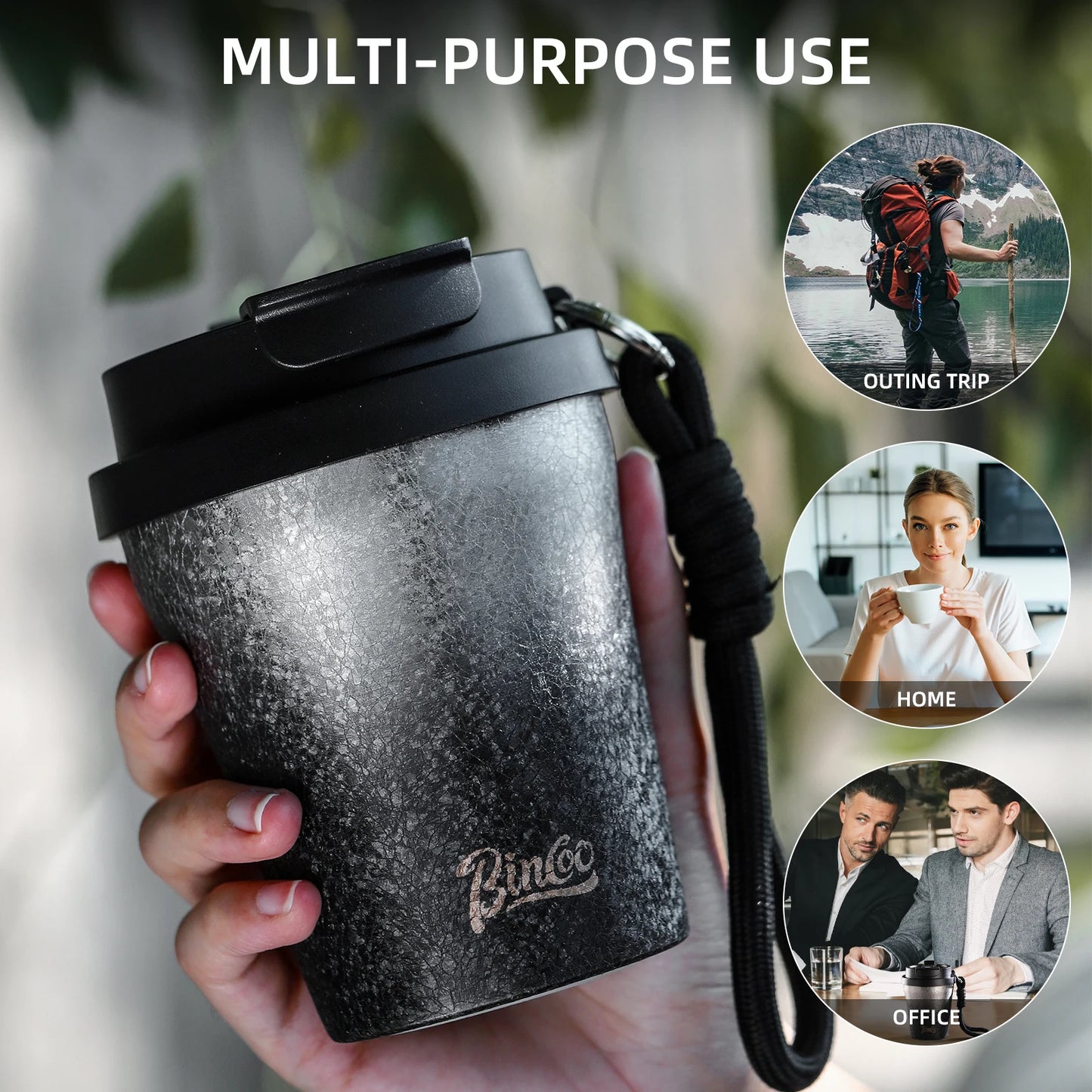 Double Wall Ceramic Lined Travel Mug