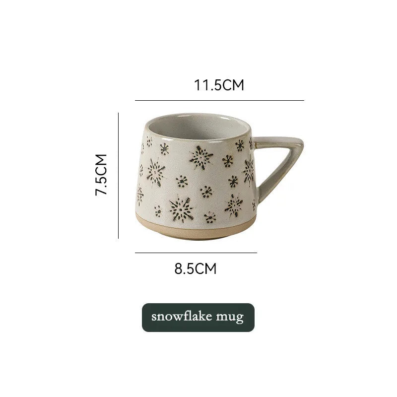 Retro Pottery Reindeer Coffee Mug
