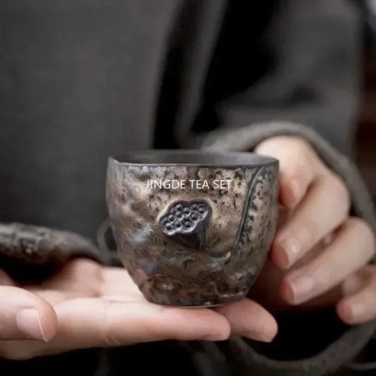 Handmade Pottery Gilt Teacup